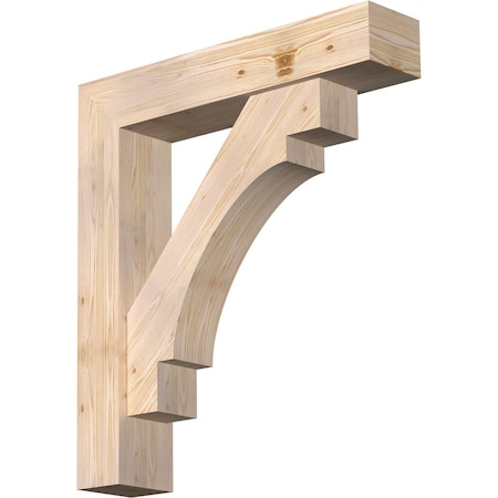 Ekena Millwork Merced Block Smooth Bracket w/ Offset Brace, Douglas Fir, 7 1/2"W x 36"D x 40"H BKT0806X36X40MRC05SDF